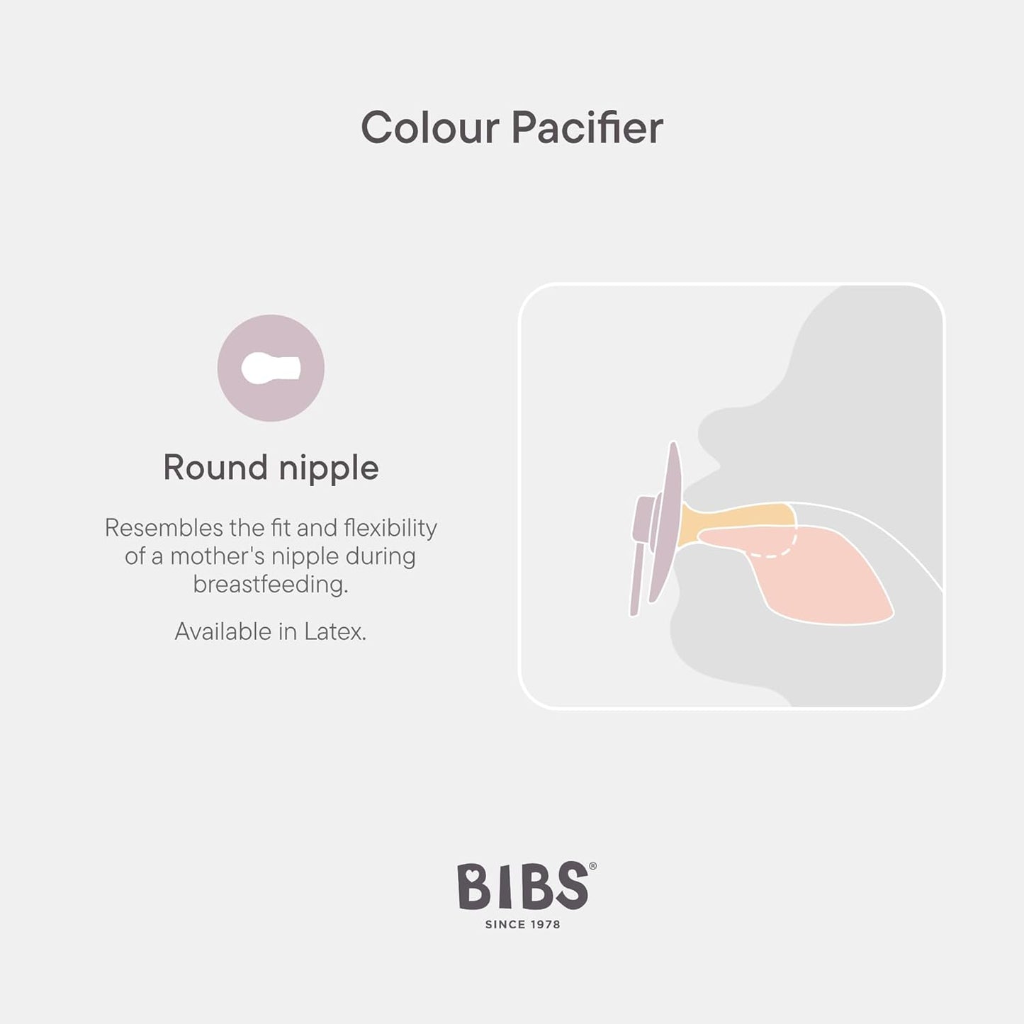 BIBS Colour Liberty Soother 2-Pack, BPA Free Dummy Pacifier, Round Nipple. Natural Rubber Latex, Made in Denmark, Size 2 (6-18 Months), Strawberries and Cream Pale Butter Mix