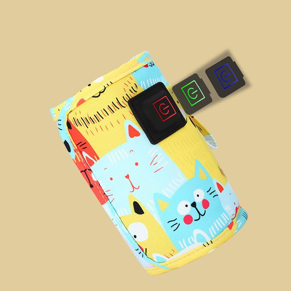 Portable Bottle Warmer,Adjustable 3 Temperature USB Travel Milk Heat Keeper Baby Bottle Heater Warming Bag Milk Heater Cover Bottle Warmer Insulation Bag,Blue