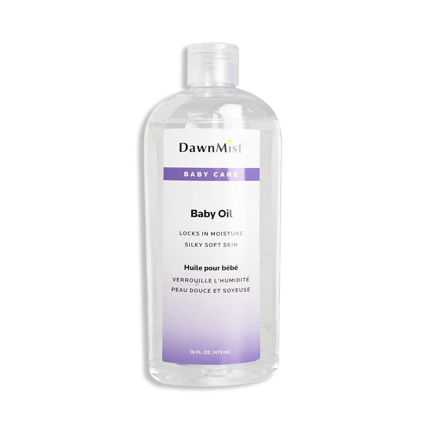 Dukal DawnMist Baby Oil with Dispensing Cap, 16 oz. Bottle (Pack of 12) – Hypoallergenic, Moisturizing Baby Skin Care, Gentle and Non-Irritating Formula