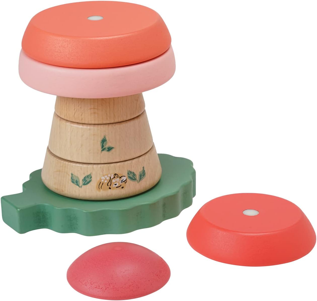Manhattan Toy Folklore Fun-gi Magnetic Wooden Toadstool Shaped Stacking Toy for Babies 12 Months and Up