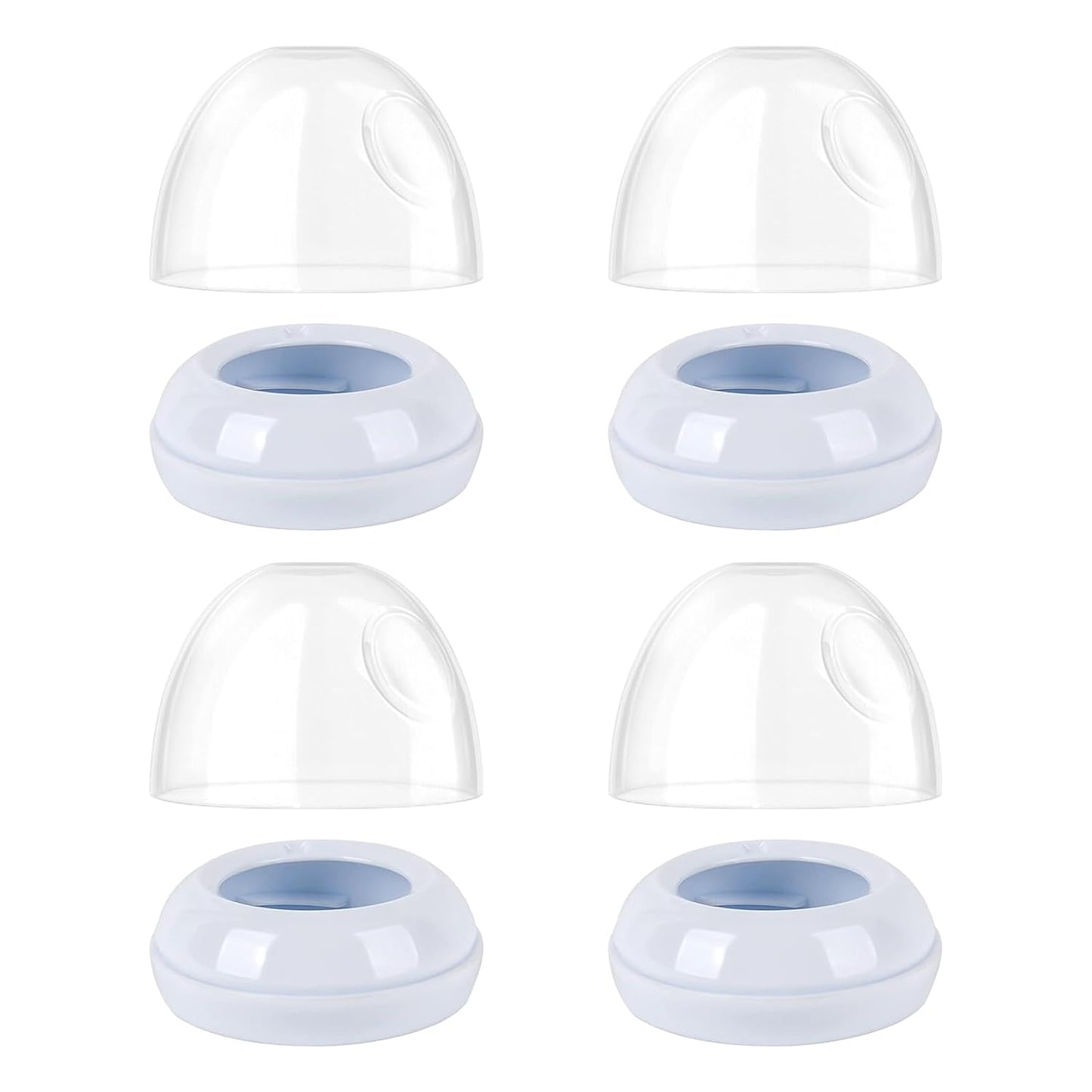 4-Pack Baby Bottle Rings and Caps for Philips Avent Natural Bottles, Replacement Screw Ring Collars, Baby Bottle Nipple Rings for Avent Natural Plastic and Glass Bottles