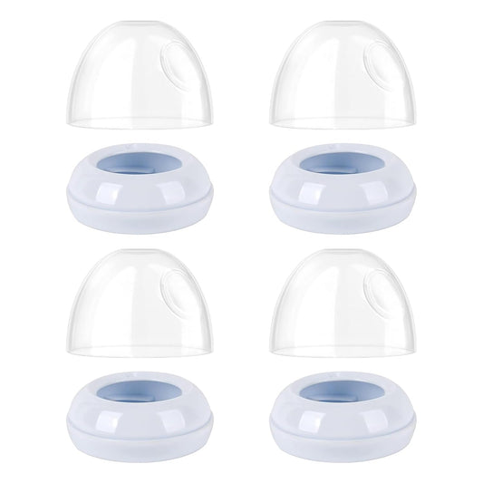 4-Pack Baby Bottle Rings and Caps for Philips Avent Natural Bottles, Replacement Screw Ring Collars, Baby Bottle Nipple Rings for Avent Natural Plastic and Glass Bottles