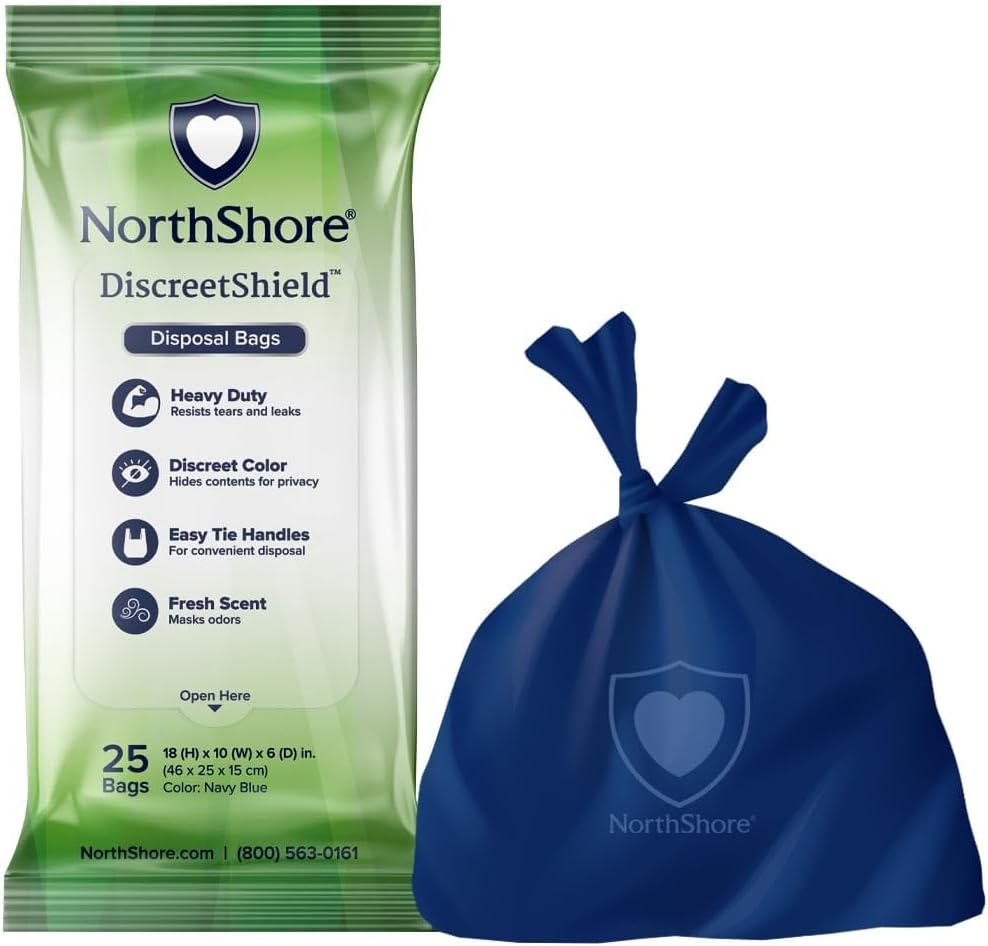 NorthShore DiscreetShield Disposal Bags, 150 Count (6 Packs of 25)