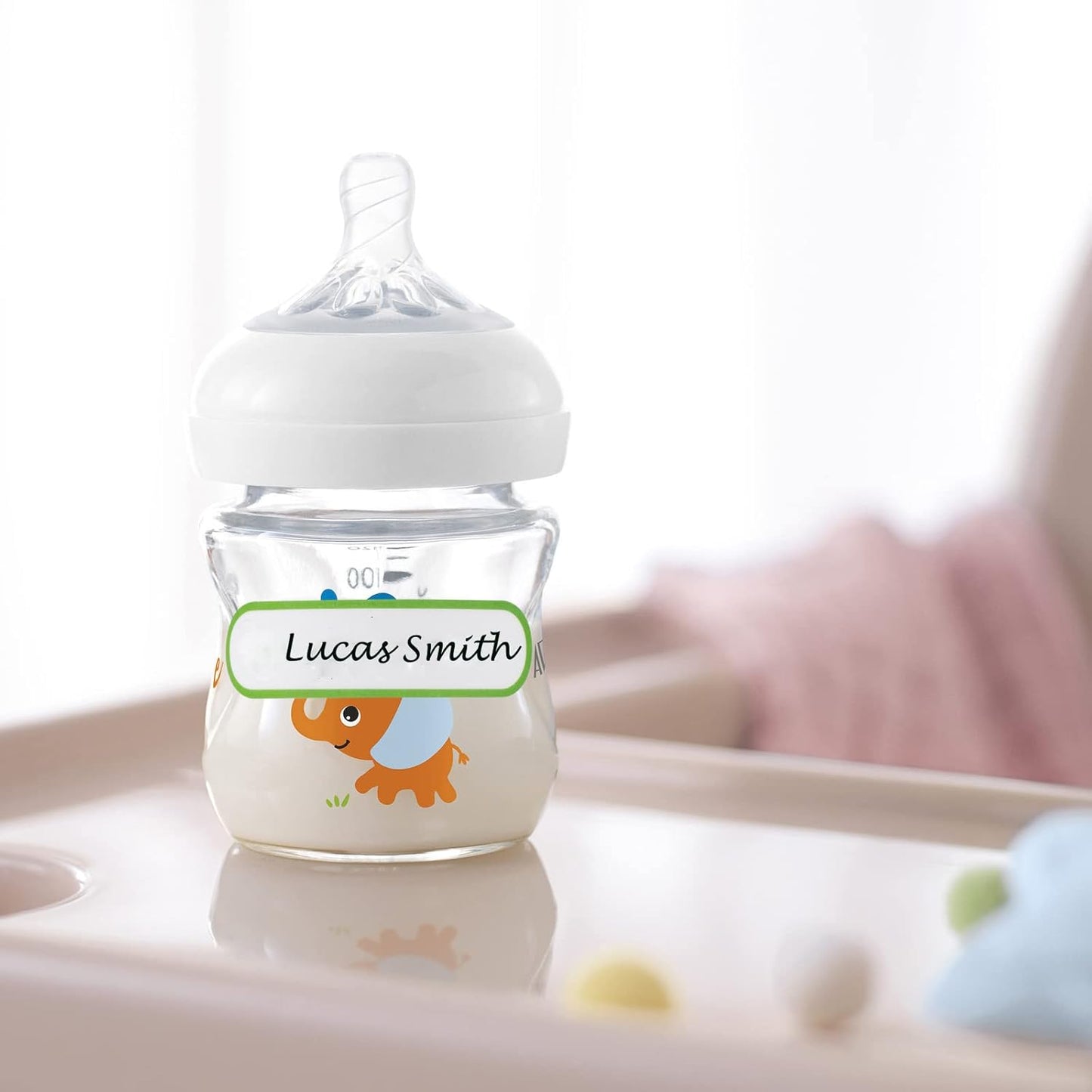 Name Labels for Kids Stuff Daycare, Waterproof Daycare Labels for Baby Bottles, 64 PCS Water Bottle Label, Name Tags Stickers for School Supplies, Self-Laminating, Dishwasher Safe