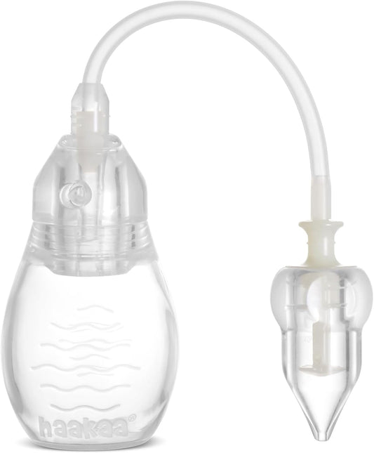 haakaa Silicone Nasal Aspirator for Baby – Baby Nose Sucker, Swan Neck Nasal Aspirator with Anti-Backflow Valve, BPA-Free Nose Cleaner, 12m+