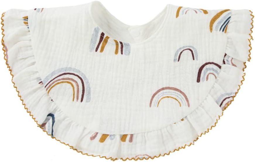 Nishine 4 pcs Unisex Baby Muslin Bandana Drool Bibs 360 Degree Rotatable Cotton Teething Feeding Drooling Bibs for Boy Girl