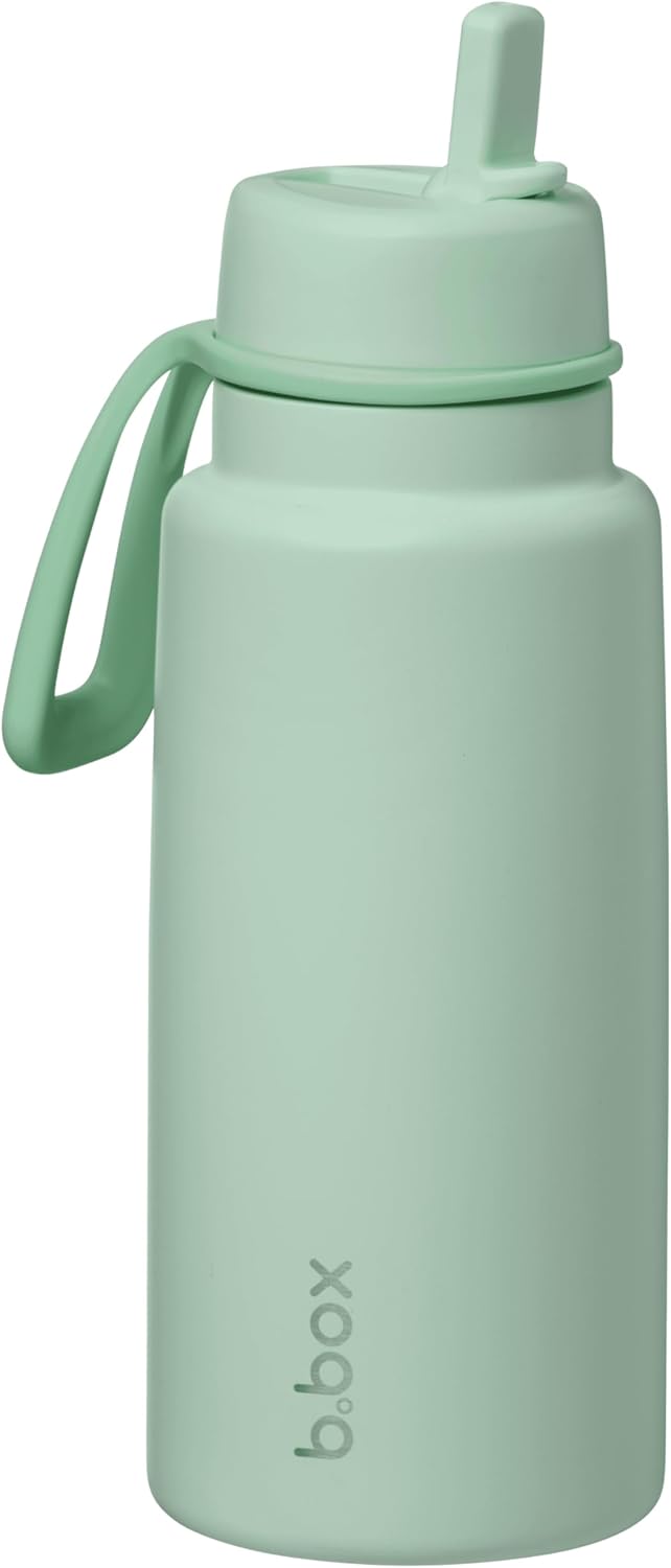 b.box Triple Insulated 34oz Water Bottle w/Stainless Steel Straw. 46 Hours Cold. Leak Proof Tumbler with Lid and Straw for Travel, Gym & School. BPA Free Sports Water Bottles.