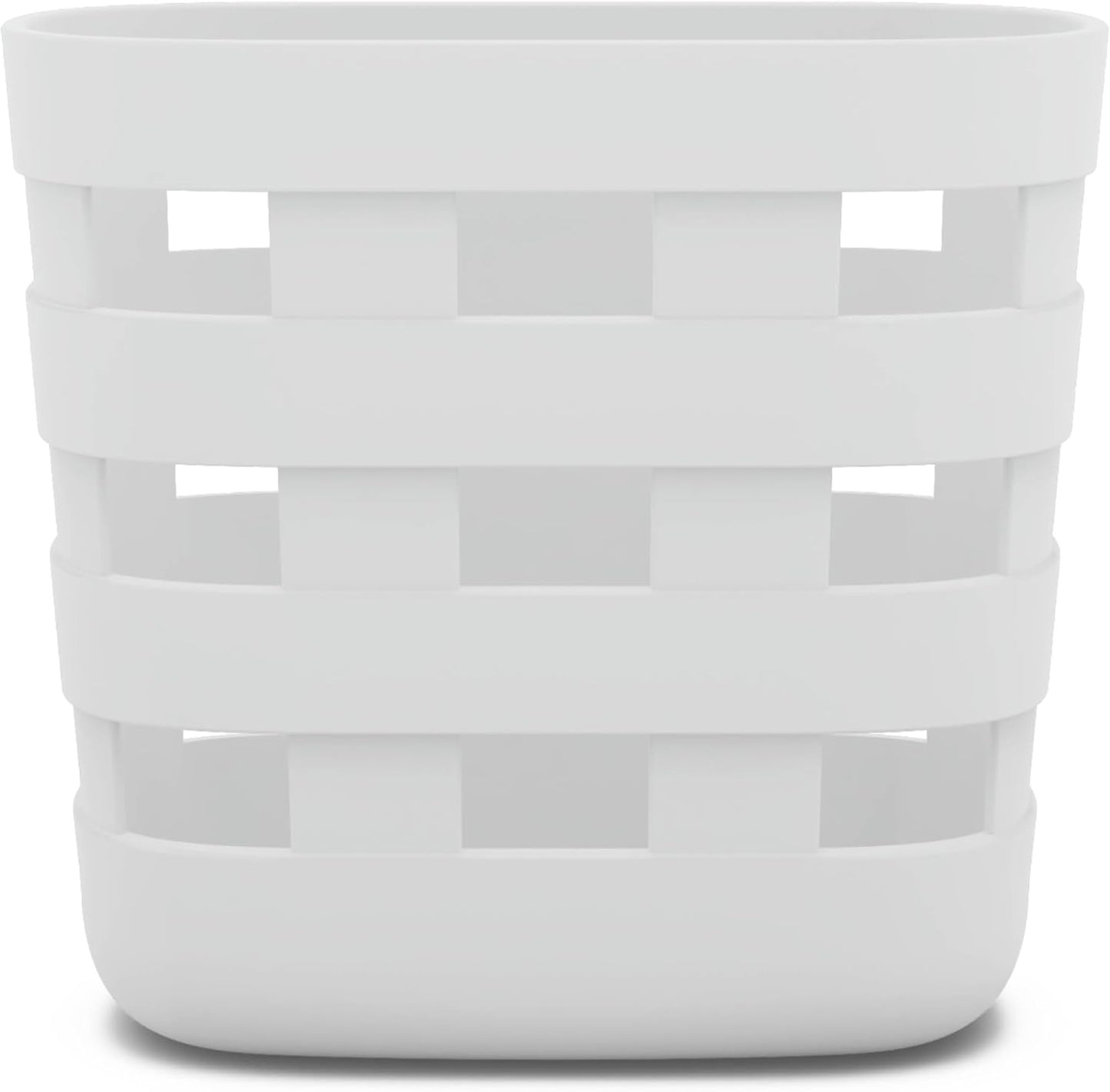 Lalo Bath Time Storage Bin - Keep Items Organized & Dry with Non-Toxic Plastic, Easy Cleanup, Removable Drying Bin, Woven Baby Organizer, Secure Wall Attachment, 9 x 5.5 x 8.5 in - Coconut
