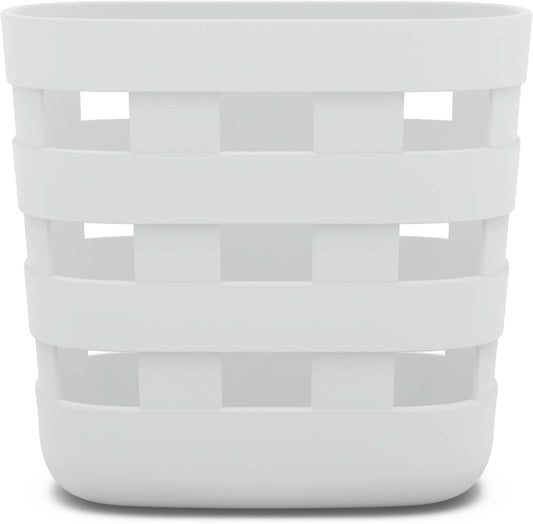 Lalo Bath Time Storage Bin - Keep Items Organized & Dry with Non-Toxic Plastic, Easy Cleanup, Removable Drying Bin, Woven Baby Organizer, Secure Wall Attachment, 9 x 5.5 x 8.5 in - Coconut