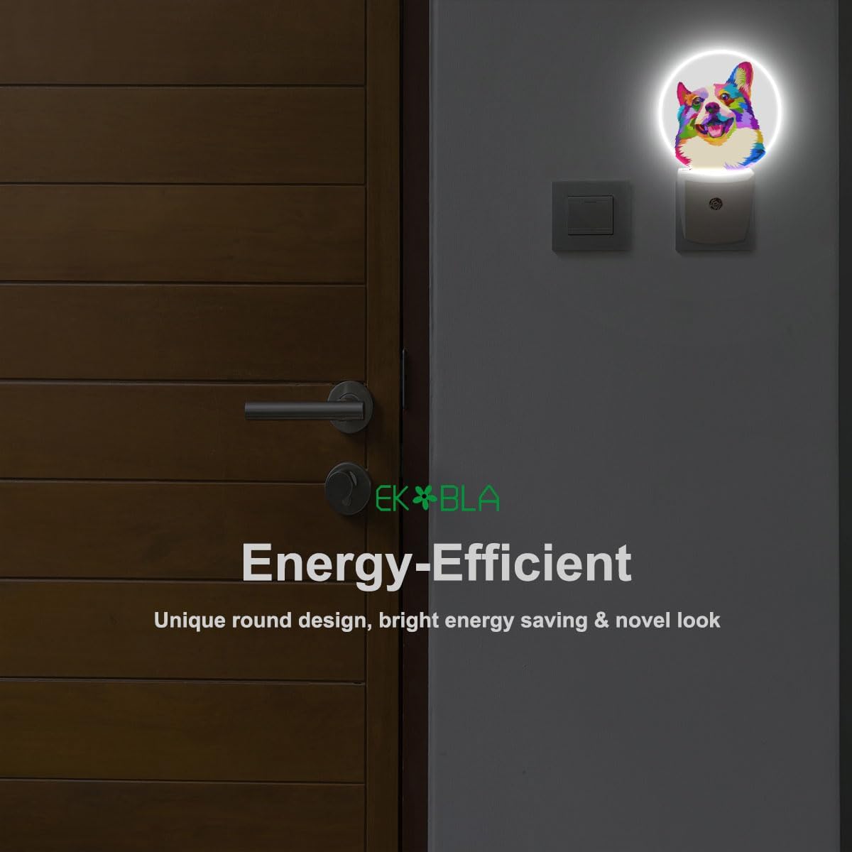 EKOBLA Dog Night Lights Plug into Wall Cute Dog Puppy Animal Plug-in Nightlights Auto Sensor LED Dusk to Dawn Light for Home Indoor Bathroom Hallway Kitchen
