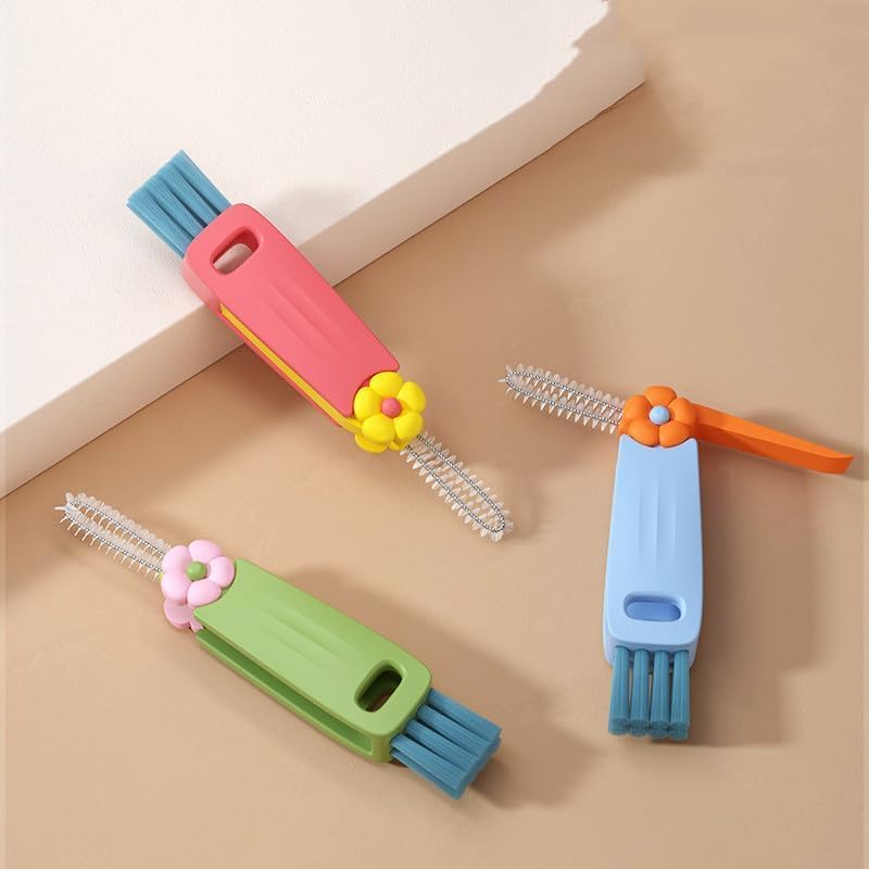 3 in 1 Cup Lid Cleaning Brush,Crevice Cleaning Brush Set for Baby Bottle Gap Cup,3 in 1 Bottle Cleaning Brush Set Multifunctional Cleaning Brush Portable Cup Lid Cleaner(3PCS F)
