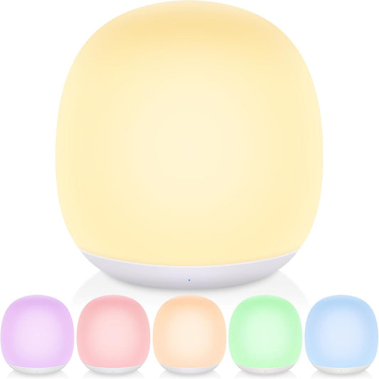 Night Light for Kids, Night Light for Baby Nursery, Color Changing&Dimmable Touch Control Egg Lamp Portable, Toddler Nightlight Silicone Lamp with Timer for Bedside, Camping, Easter (Green)