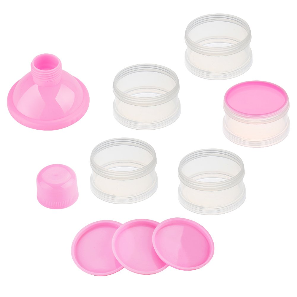 Accmor Formula Dispenser On The Go, 5 Compartments Stackable Formula Container for Travel, Baby Milk Powder Kids Snack Container, BPA Free