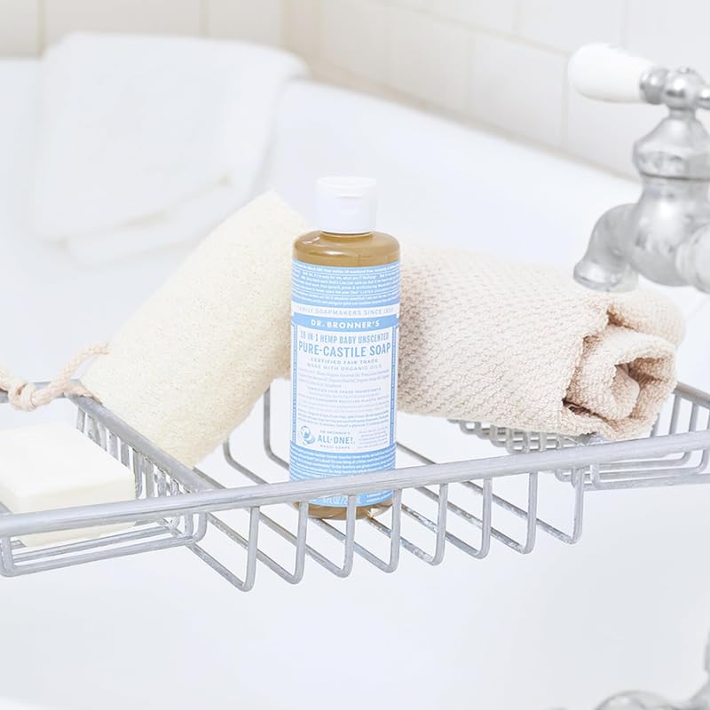 Dr. Bronner's Pure-Castile Magic Liquid Soap (Baby Unscented, 8 Ounce)- Made with Regenerative Organic Certified Oils, For Face, Body Wash, Baby Soap, Sensitive Skin, No Added Fragrance, Vegan