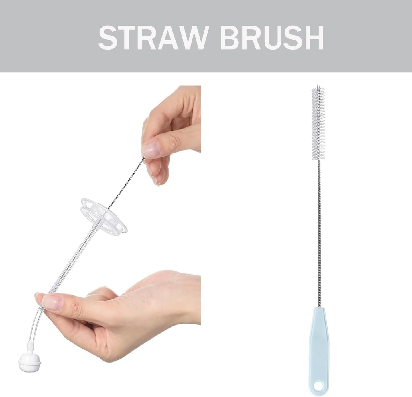 5 in 1 Cleaning Brush Set, Anivona Bottle Brush Cleaner, Multifunctional Cleaning Brush, Water Bottle Brushes for Cleaning Home, Cleaning Baby Bottles, Home Kitchen Cleaning Tools, BPA-Free (Grey)