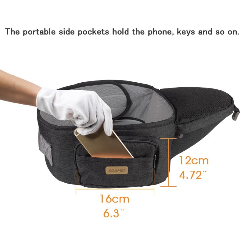 Ergonomic Baby Carrier with Hip Seat, 360° Positions, Soft and Breathable, All Seasons, for Newborns and Toddlers, Hiking Shopping Travelling