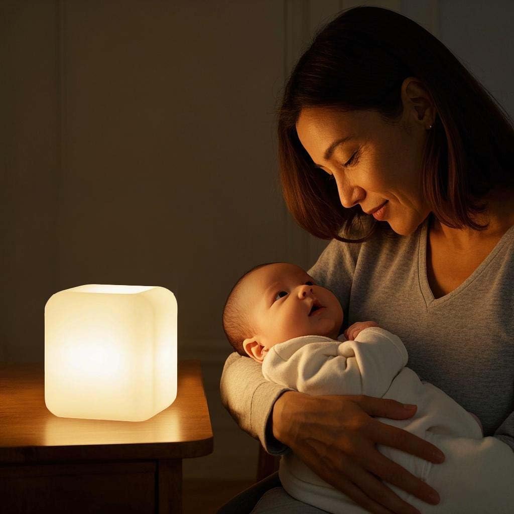 6-inch LED Cube Light, RGB 16 Colors Tesseract Cube w/Remote, Cordless Cosmic Cubes LED Mood Lamp, Waterproof Rechargeable Beside Night Light for Home Nursery Party Decor & Gift