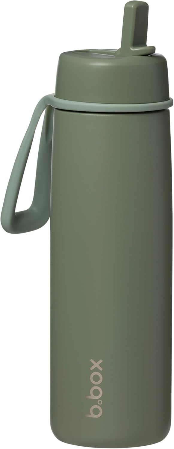b.box Triple Insulated 23oz Water Bottle w/Stainless Steel Straw. 44 Hours Cold. Leak Proof Tumbler with Lid and Straw for Travel, Gym & School. BPA Free Sports Water Bottles.