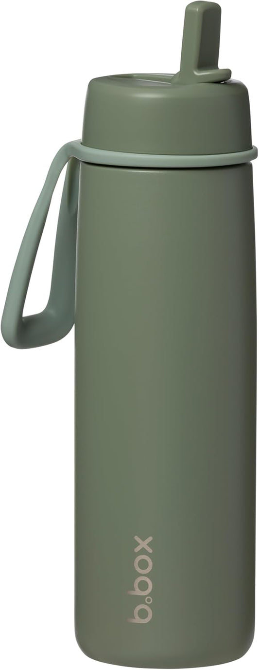 b.box Triple Insulated 23oz Water Bottle w/Stainless Steel Straw. 44 Hours Cold. Leak Proof Tumbler with Lid and Straw for Travel, Gym & School. BPA Free Sports Water Bottles.