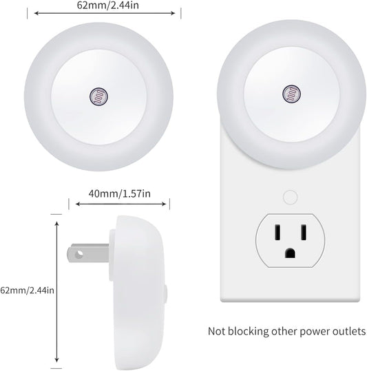 6 Pack LED Night light, LED night lights plug into wall with dusk to dawn sensors, plug in night lights for kids room, bedroom, bathroom, baby nursery,Stair Lights, Hallway Light, Red, Blue, Amber