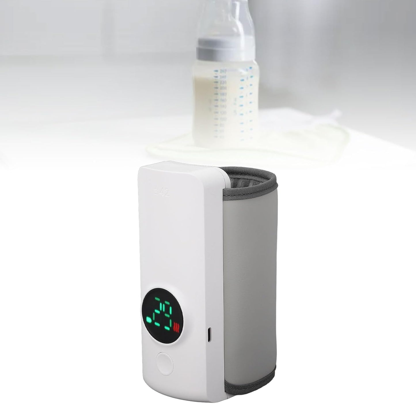 Portable Bottle Warmer for Breastmilk or Baby Formula, 6000mah Travel Warmer for Baby Bottles Infant Milk Warmer Sleeve with Temp Display, Fast Heating & Long Lasting Warming