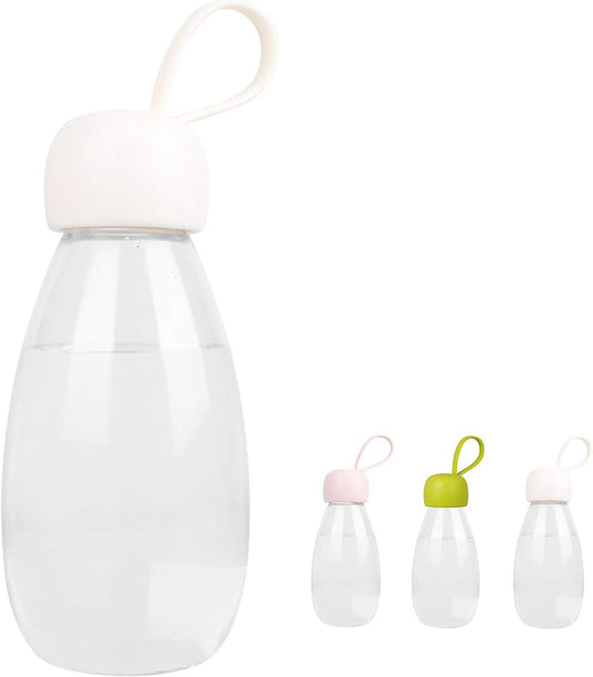 emoi BPA Free Water Bottle, 12oz/360ml Cute Water Bottle with Carrying Strap, Ideal for Kids Boys Girls Students Women Healthy Hydration-White