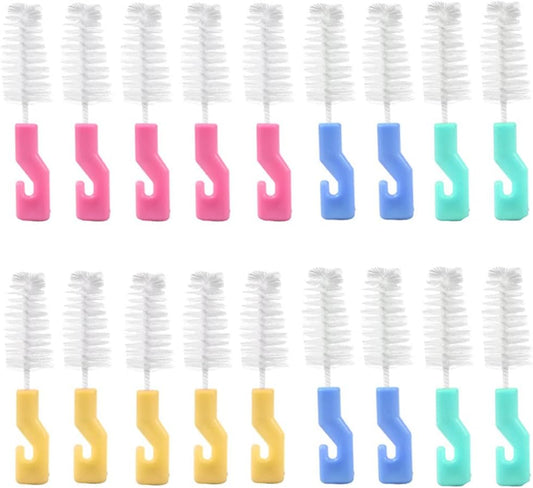 20 PCS Bottle Nipple Cleaner Sponge Brush Pacifier Sponge Cleaning Small Brush Baby Bottle Cleaner Brush for Standard Nipples Scrubber, Nipple Brush (20 PCS)