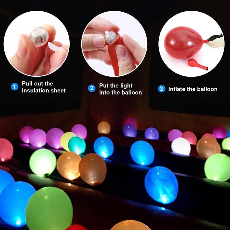 ZGWJ 100PCs Mini Led Lights for Paper Lantern, Led Balloons Light up Balloons for Neon Party Lights Easter Eggs Christmas Halloween Birthday Party Wedding Decoration