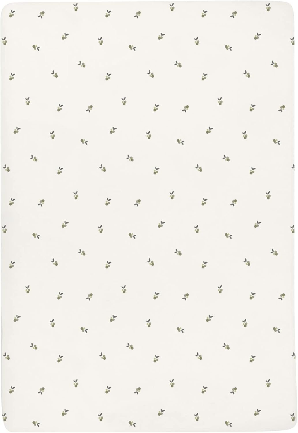 Ely's & Co. Patent Pending Waterproof Crib Sheets, 100% Cotton with Waterproof Lining - Built in Crib Mattress Protector, 2 Pack Fitted Toddler Sheet Set, Berry and Cluster Dot (Sage) 28” x 52”