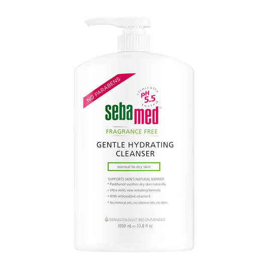 SEBAMED Fragrance-Free Gentle Face and Body Hydrating Cleanser pH 5.5 Dermatologist Recommended Ultra Mild Formula for Normal To Dry Sensitive Skin 33.8 Fluid Ounces (1 Liter)