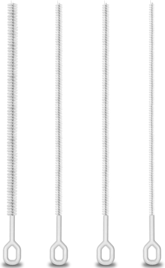 Heavy Duty Straw Cleaner Brush - 4 Pack 12.6 Inch Flexible Full-Cover Brushes with Large Handle, Reusable Pipe & Tube Cleaner Set (0.23", 0.31", 0.39", 0.47" Diameters)