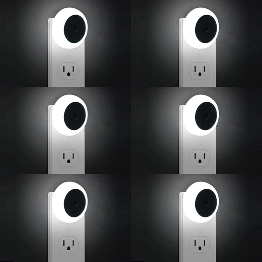 KINUR 6 Pack Night Light, LED Night Lights Plug into Wall with Dusk to Dawn sensors, Plug in Night Lights for Kids Room, Bedroom, Bathroom, Baby Nursery,Stair Lights, Hallway Light, Daylight