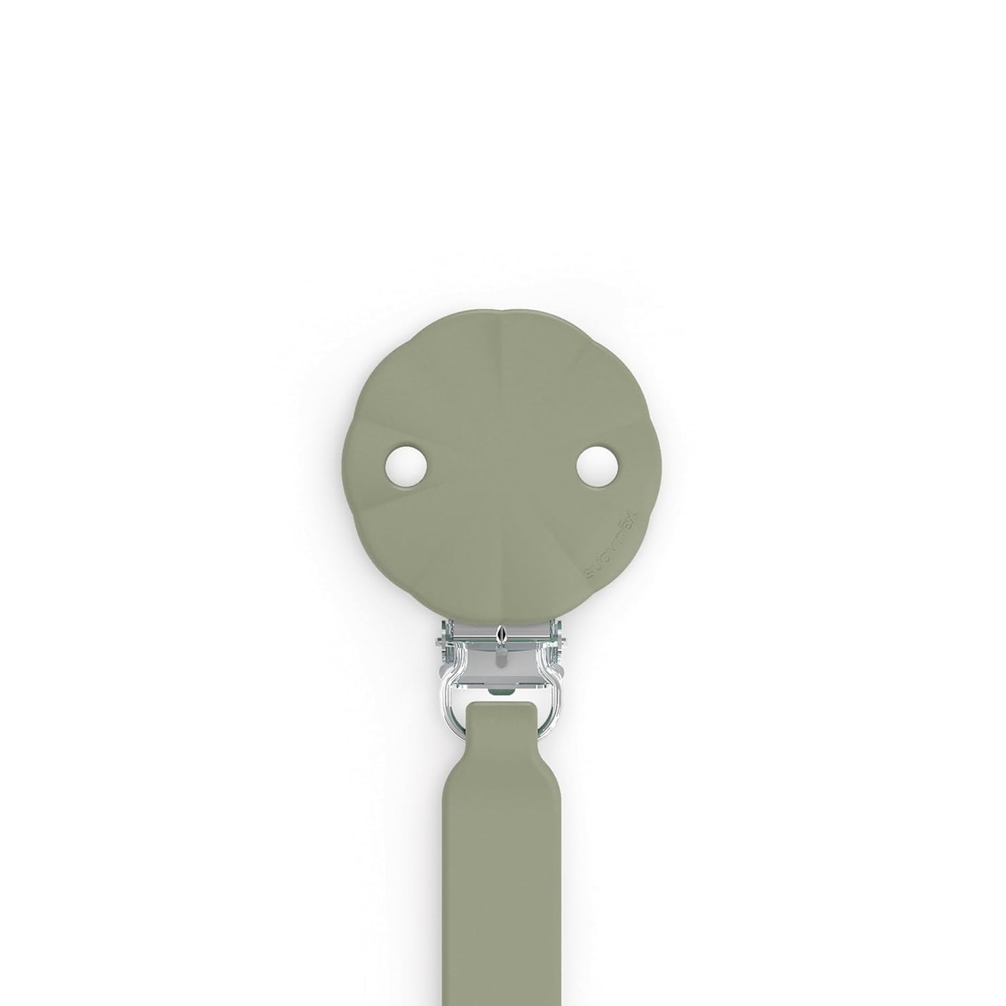 Suavinex Wonder Silicone Baby Pacifier Clip, Spain's #1 Baby Bottle and Pacifier Brand, Paci Clips for Babies, Essentials, Hedge Green