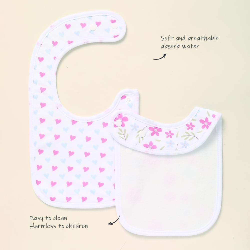 8 Pack Baby Bibs Unisex Adjustable with Snaps Ultra Soft Absorbent Drooling Teething for Boys and Girls