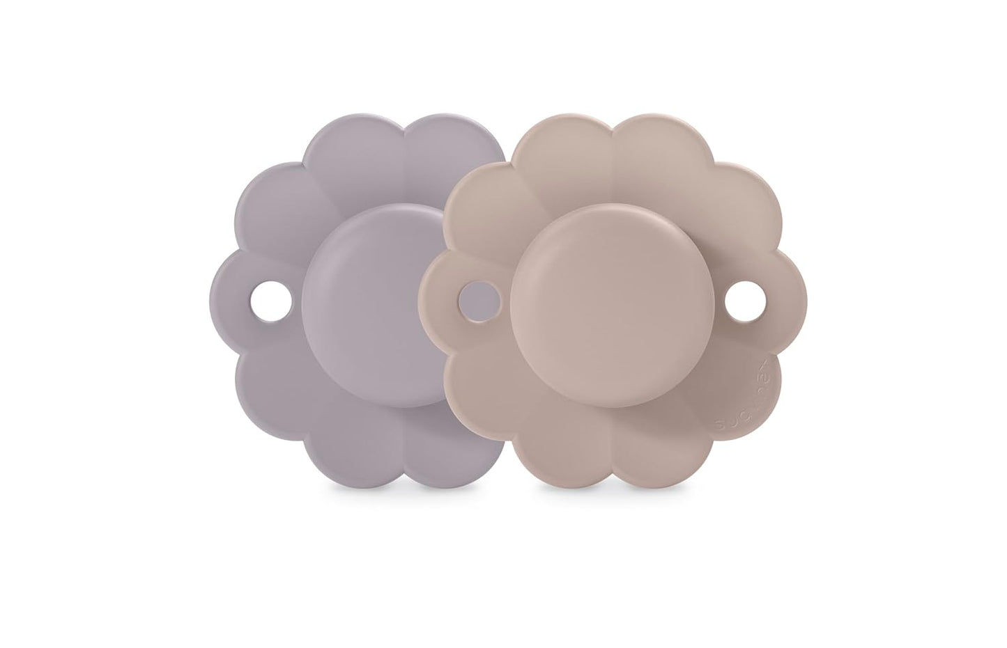 Suavinex Wonder Baby Pacifier, SX Pro Silicone Nipple, Reversible, Non Irritating Shield Design, 2Pk Pacifiers 6-18 Months, Made in Europe, Lavender/Mauve