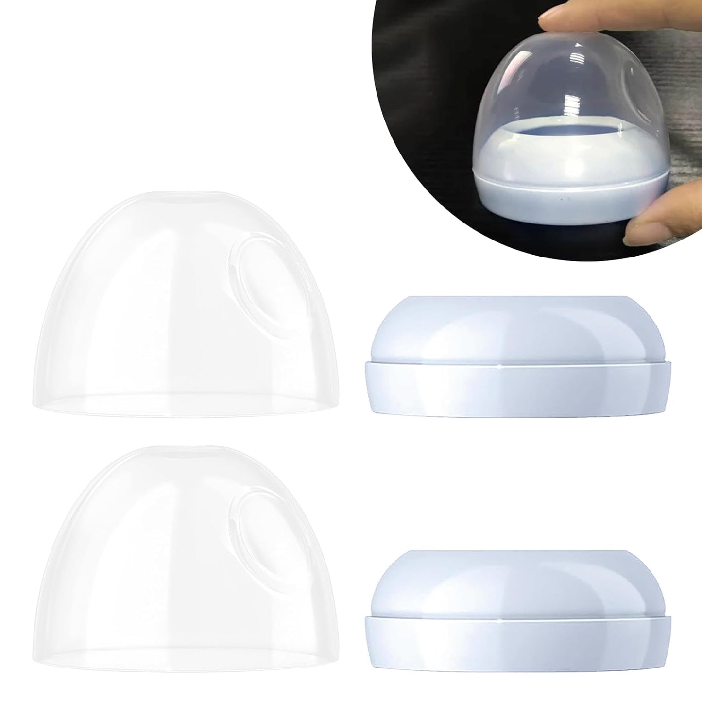 Baby Bottle Caps Replacements - Dome Caps Collar Accessories for Philips Avent Bottles, Nipple Rings for Philips Avent Natural Bottles - 2-Pack Baby Bottle Rings and Caps Kit