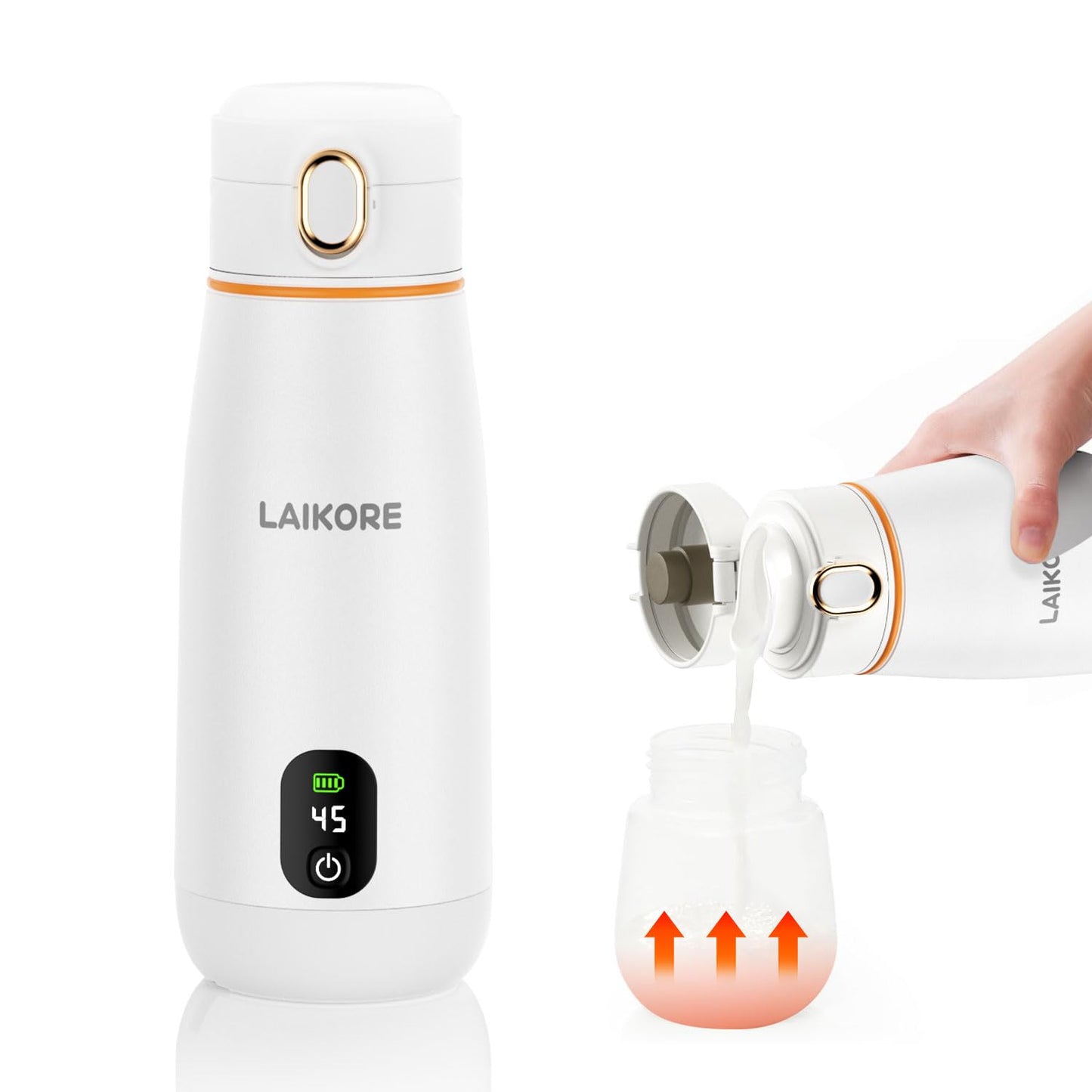 Portable Milk Warmer - Travel & On-the-Go, Quick Heating Breast Milk & Baby Milk Bottle Warmer, USB Rechargeable