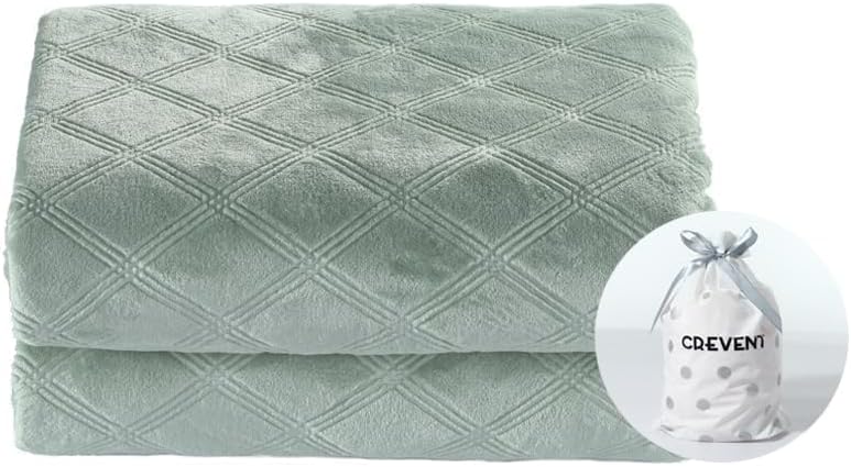 CREVENT Fuzzy Baby Throw Blanket Neutral, Super Soft Plush Blanket for Baby Boys and Girls/Newborns/Infant/Toddler (30"X40" Laurel Green)