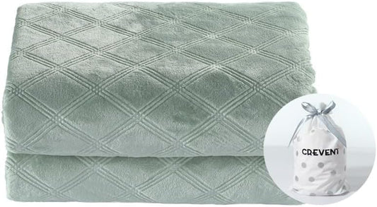 CREVENT Fuzzy Baby Throw Blanket Neutral, Super Soft Plush Blanket for Baby Boys and Girls/Newborns/Infant/Toddler (30"X40" Laurel Green)