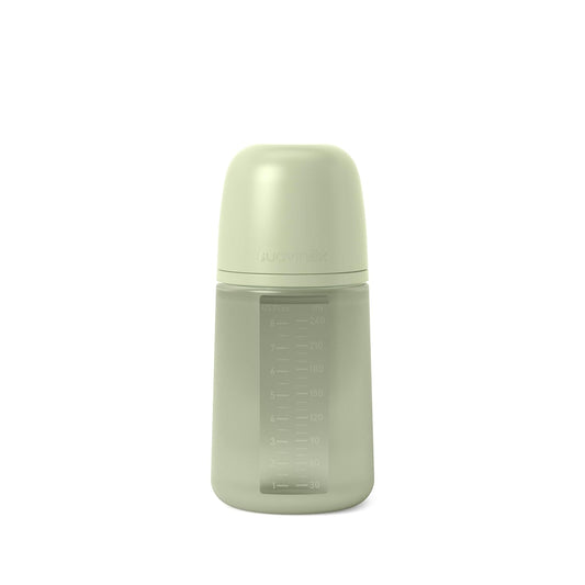Suavinex Color Essence SX PRO Physiological Soft Flexible Silicone Baby Bottle, Anti Colic Baby Bottles, Supports Breast Feeding Babies, Made in Spain, Medium Flow, 8oz, Jungle Green
