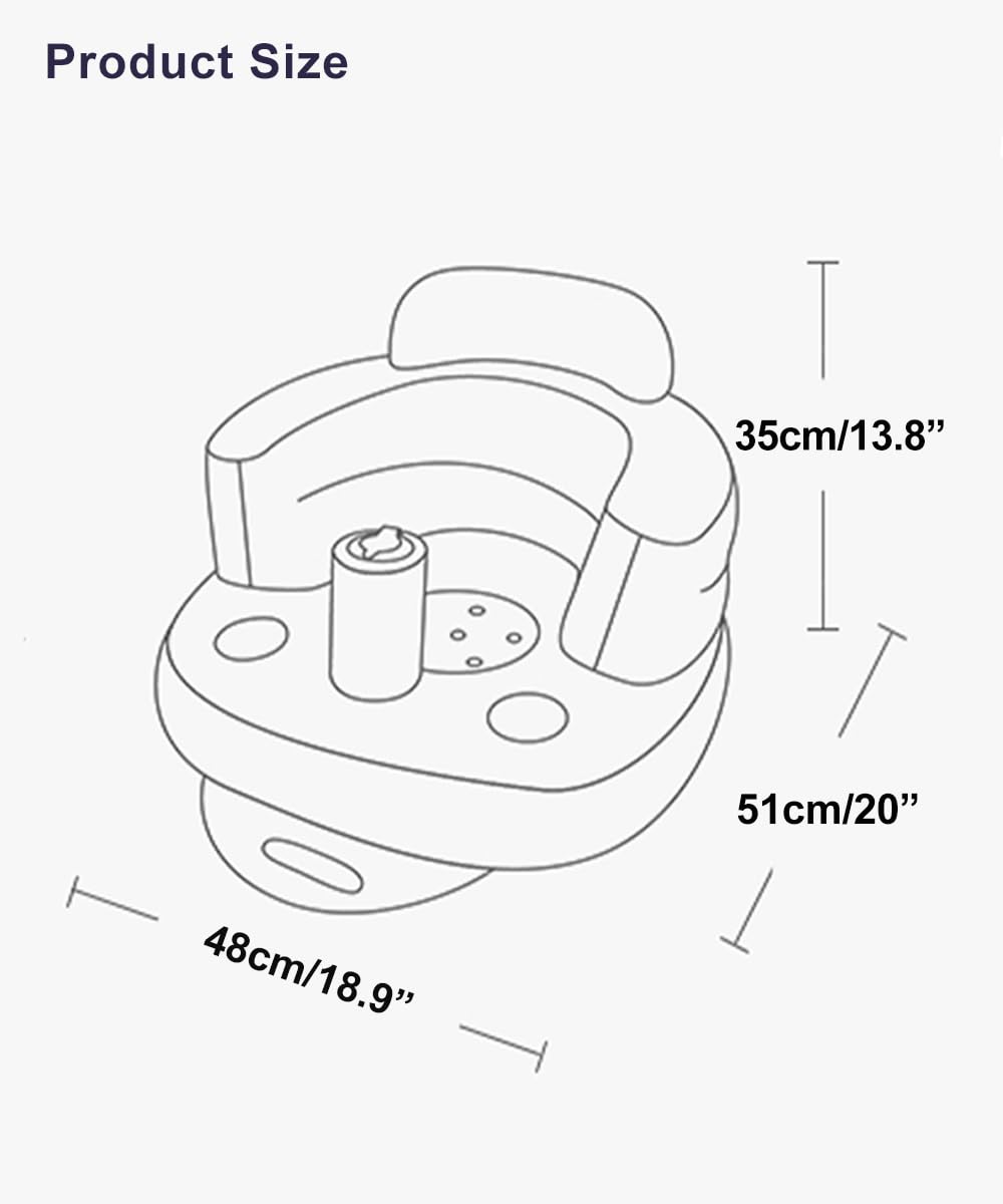 Seat Cover Compatible with Inflatable Baby Seat, Breathable and Comfortable Seat Cover Fits OBBOLO Inflatable Baby Chair and Similar Sizes (20" D x 18.9" W x 13.8" H), Pink Cover Only