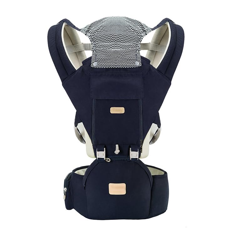 Sharth Baby Carrier with Hip Seat, 6-in-1 Convertible, Adjustable, Ergonomic Baby Carrier for Newborn to Toddler, Front and Back Carry, 0–36 Months, 7–41 lbs, All Seasons, Dark Blue