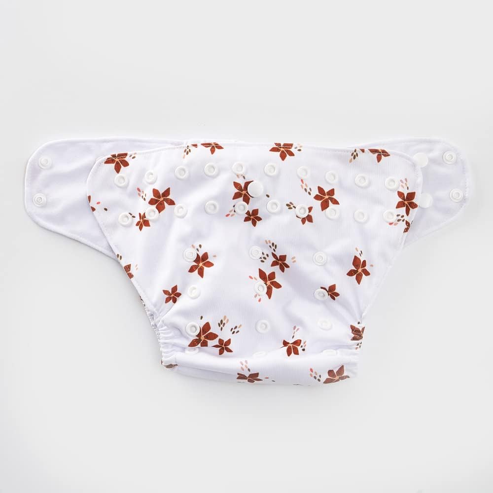 HappyFlute 9 Sets Newborn Baby Cloth Pocket Diapers One Size Adjustable Reusable Washable for Baby Boys and Girls(6-33 pounds,0-3 Years),One Wet Bag+4Diapers and 4Inserts
