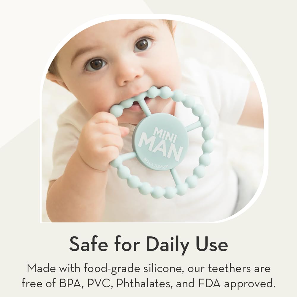 Baby Teether by Bella Tunno, Silicone Teethers for Babies 3-6 months, 6-12 months, Baby Toys, Pacifier, Teething Relief, Boys, Girls, Hunk
