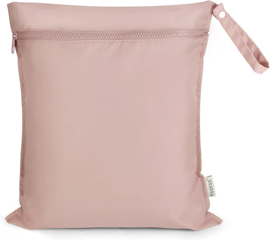haakaa Waterproof Wet Bags for Baby, Wet Dry Bags for Diaper Bag, Travel, Swimsuit, Beach, Pool, Pump Parts, Stroller, Daycare,Yoga, Blush, 1pc