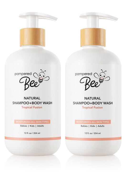 Shampoo & Body Wash (Tropical Fusion), 2-in-1 Natural Formula for Newborns, Toddlers and Kids, 12 oz (Pack of 2)