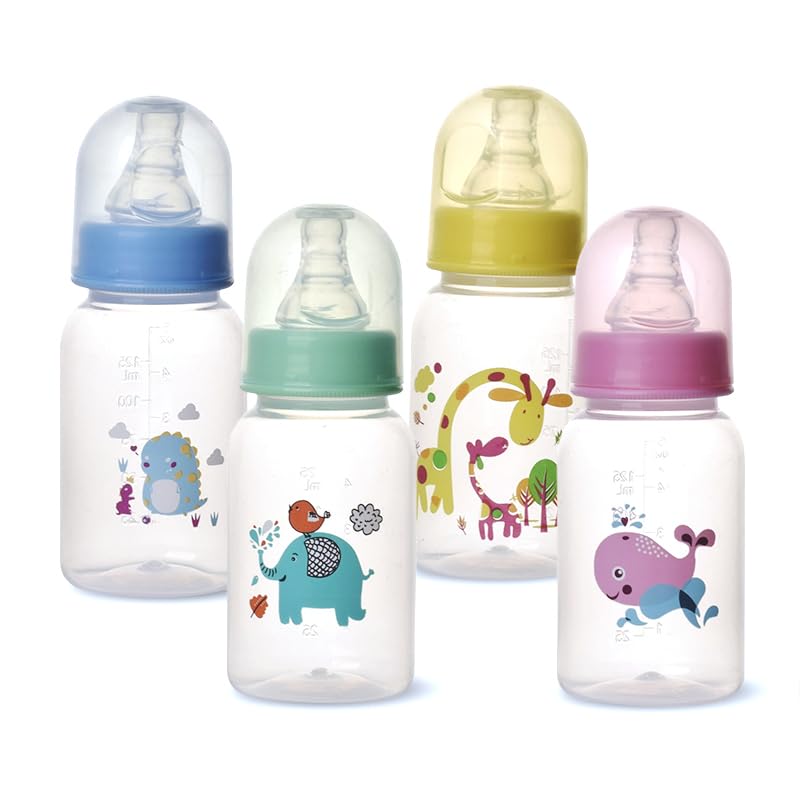 5oz (150ml) 4-Pack Anti-Colic Baby Bottles for Newborns, BPA-Free, Breastfeeding Transition, Vented for Gas & Colic Relief, Ideal for Baby Registry