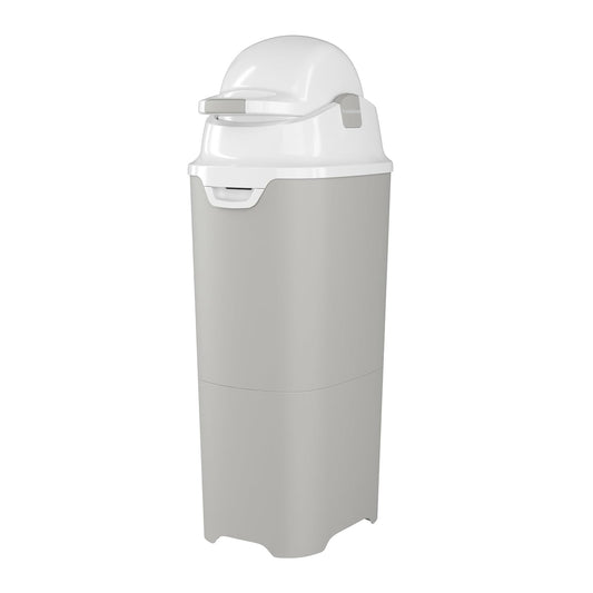 Foundations Tall Diaper Pail with Airtight Lid - Durable & Odorless Diaper Disposal, Large Capacity, Holds up to 60 Newborn Diapers, Refill with Any Bags, Gray (9612057)