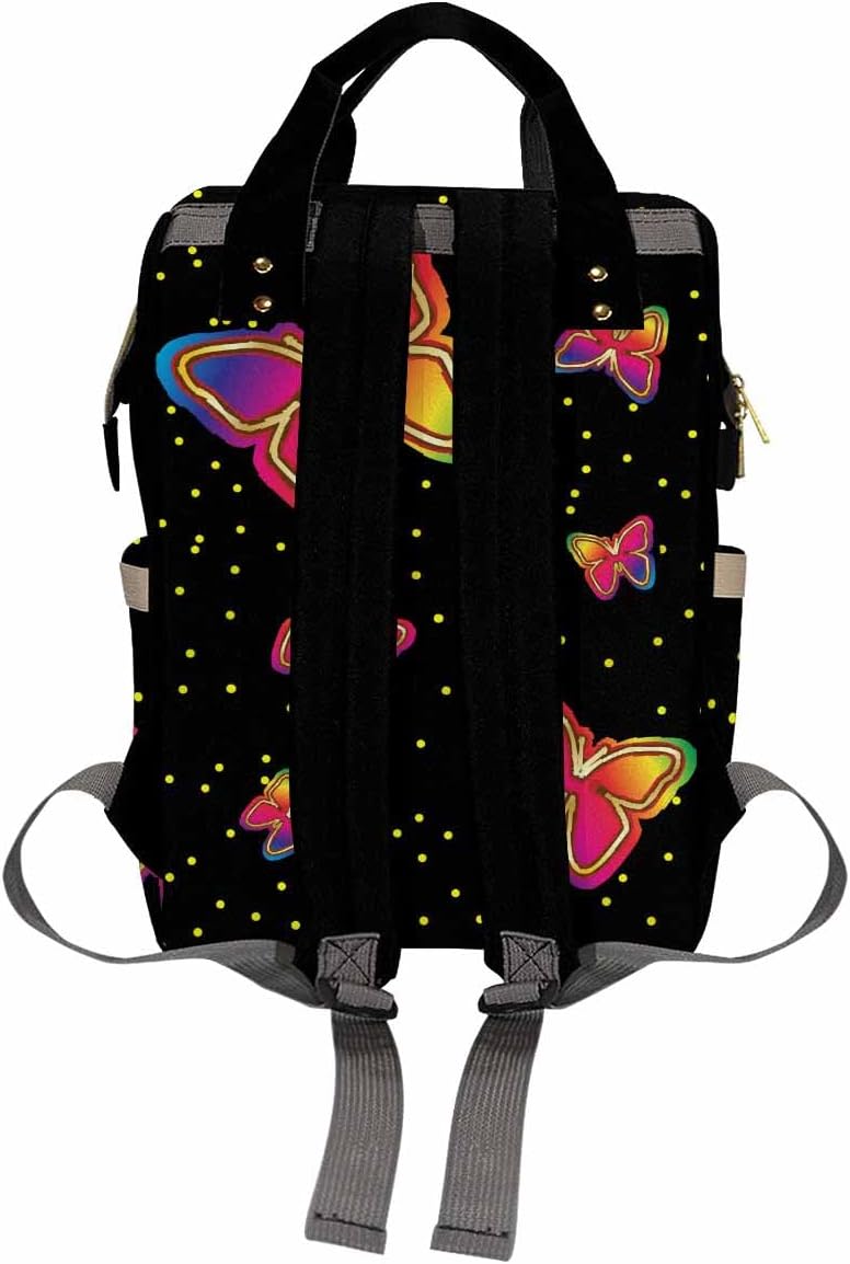Customized Diaper Backpack Handbag Handbag Cute American Women Expandable Princess All-In-One Bags Custom Bag Personalized Mummy Nursing Baby Bags, Rainbow Butterflies