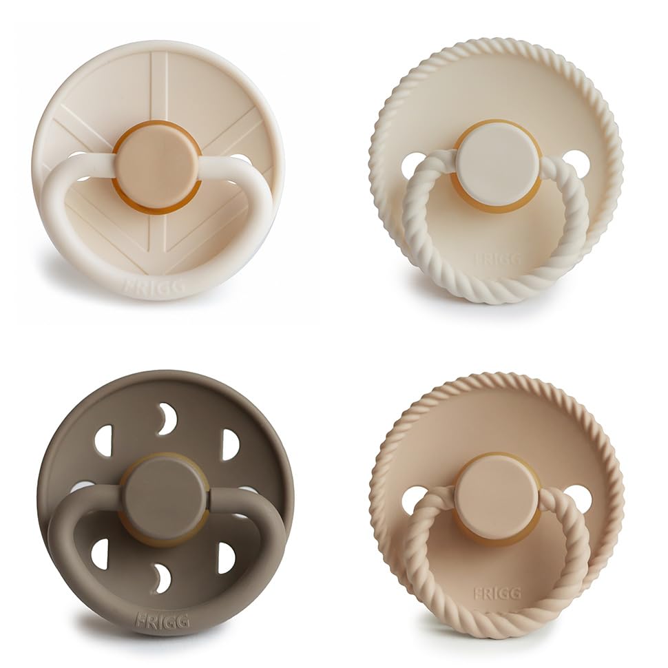 FRIGG Natural Rubber Baby Pacifier 4-Pack Crystal Sparkle | Made in Denmark | BPA-Free (0-6 Months)